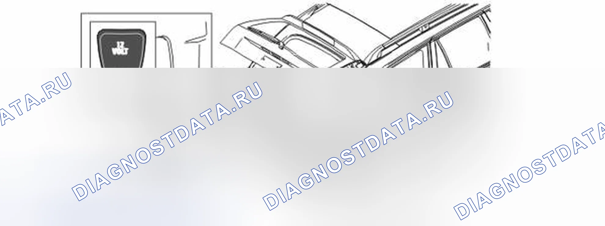 Рис. 2195: Задняя розетка 12 В (V70 / xtegx1 / XC70/XC90) V70XC. Volvo V70 II