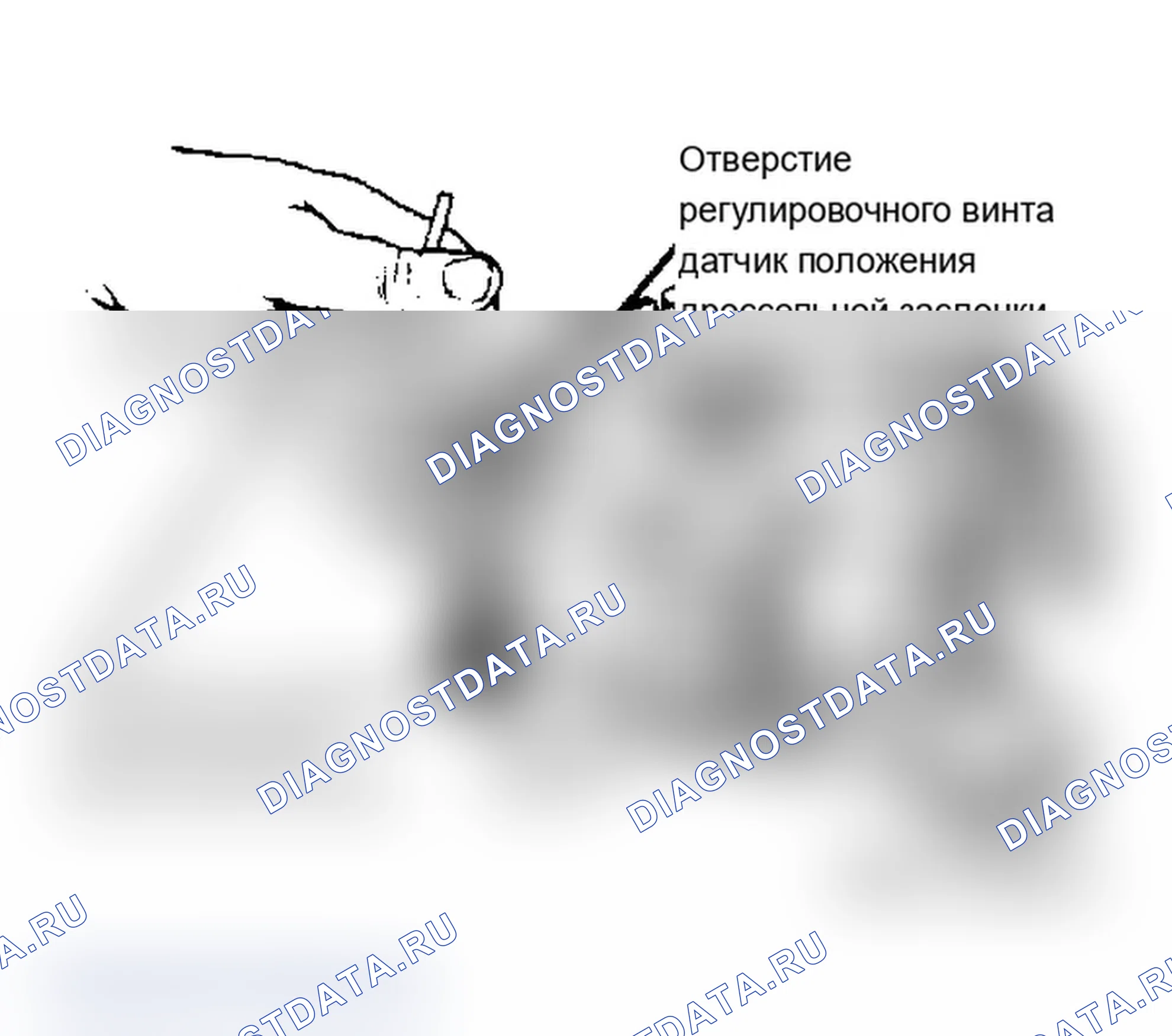 Рис. 5: Место регулировки датчик положения дроссельной заслонки для E2ME и E4ME. Chevrolet El Camino V
