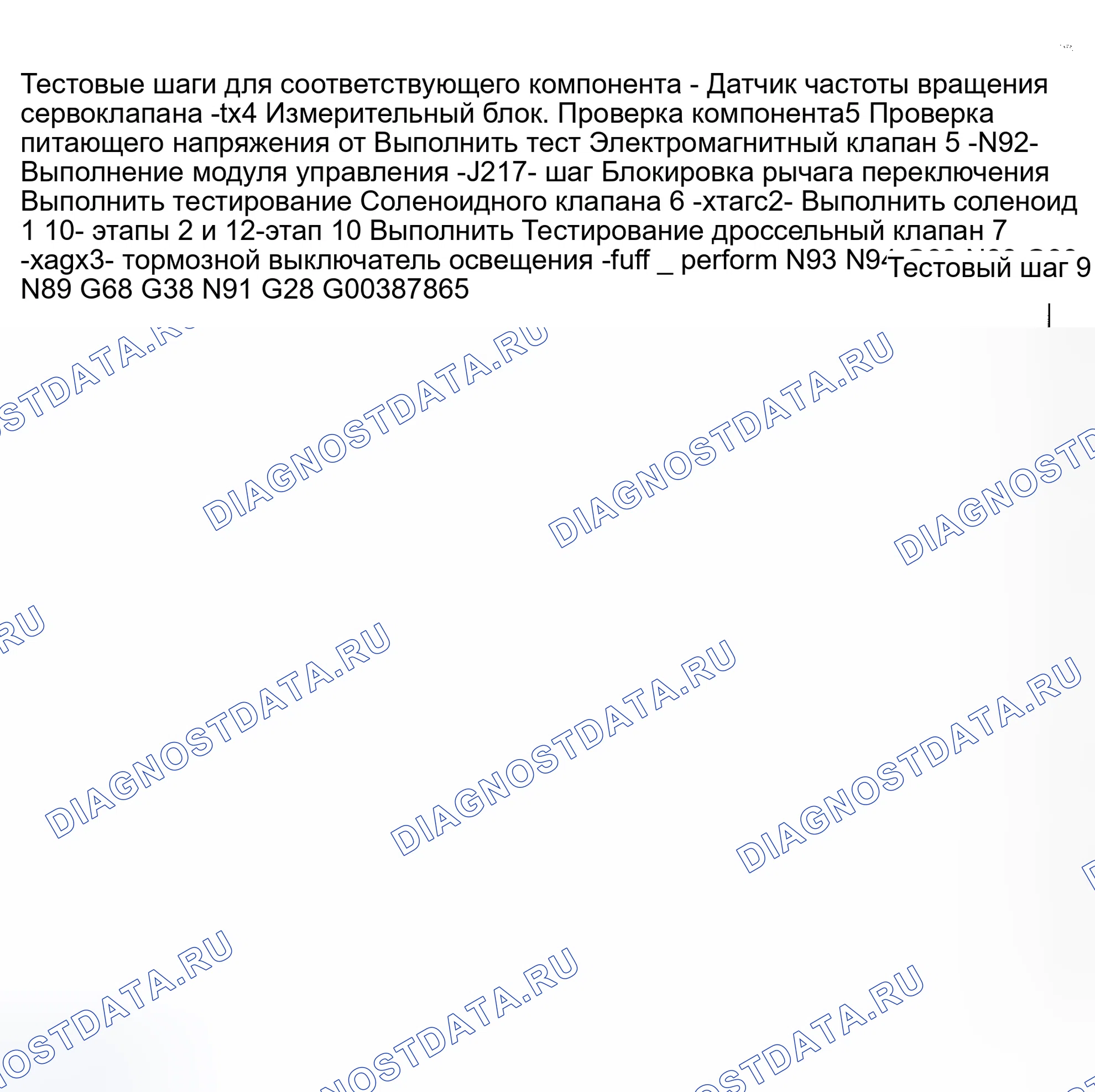 Рис. 151: ТАБЛИЦА ИСПЫТАНИЙ. Volkswagen EuroVan T4 рестайлинг