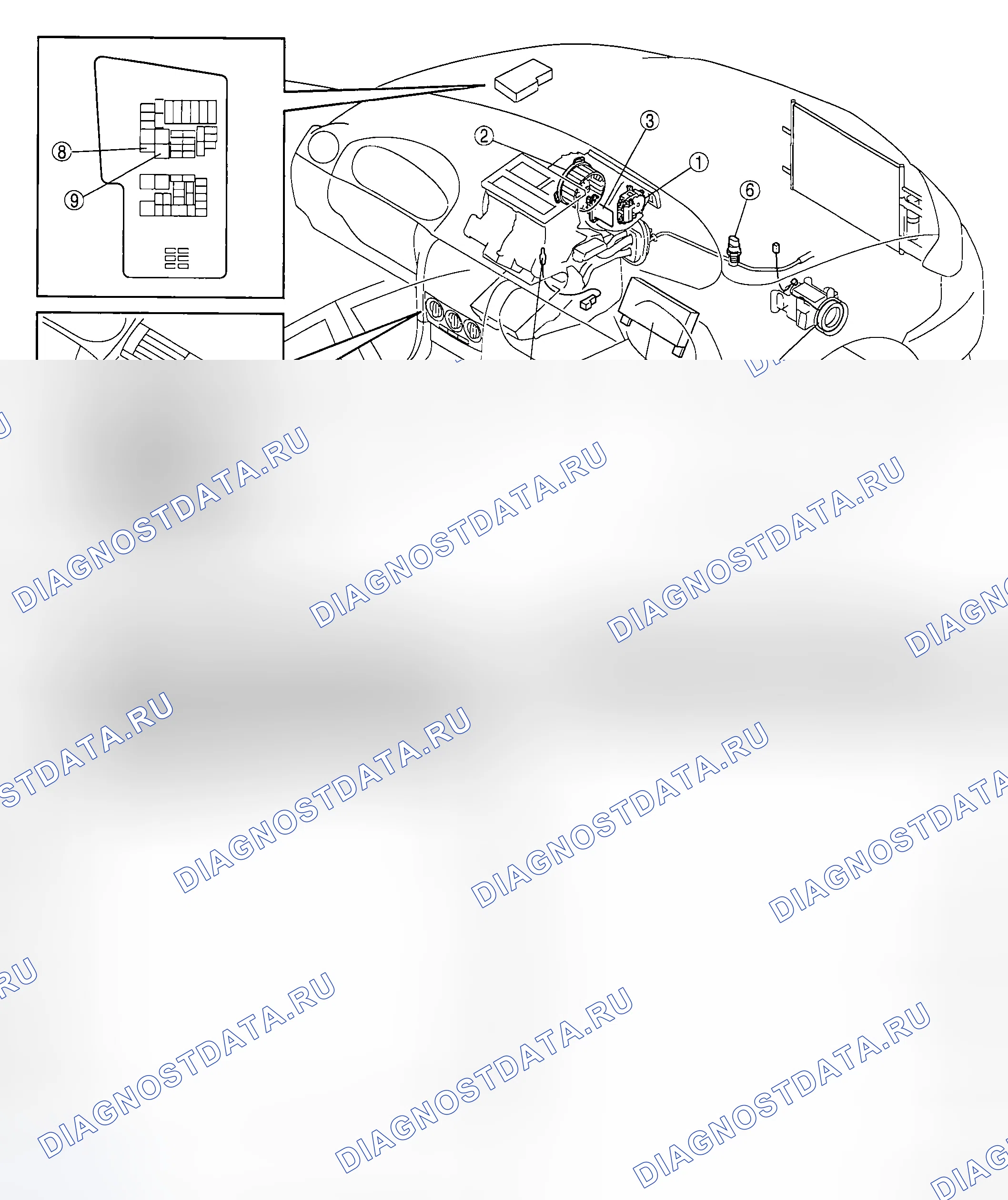 Рис. 39: ИНДЕКС МЕСТОПОЛОЖЕНИЯ СИСТЕМЫ УПРАВЛЕНИЯ ОВКВ. Honda CR-V III рестайлинг