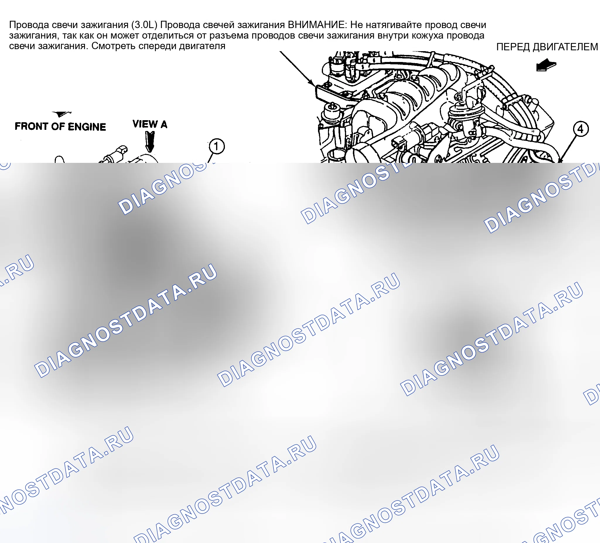 Рис. 6: Идентификация проводки свечи зажигания (3.0L - Aerostar и Ranger). Hyundai Santa Cruz I