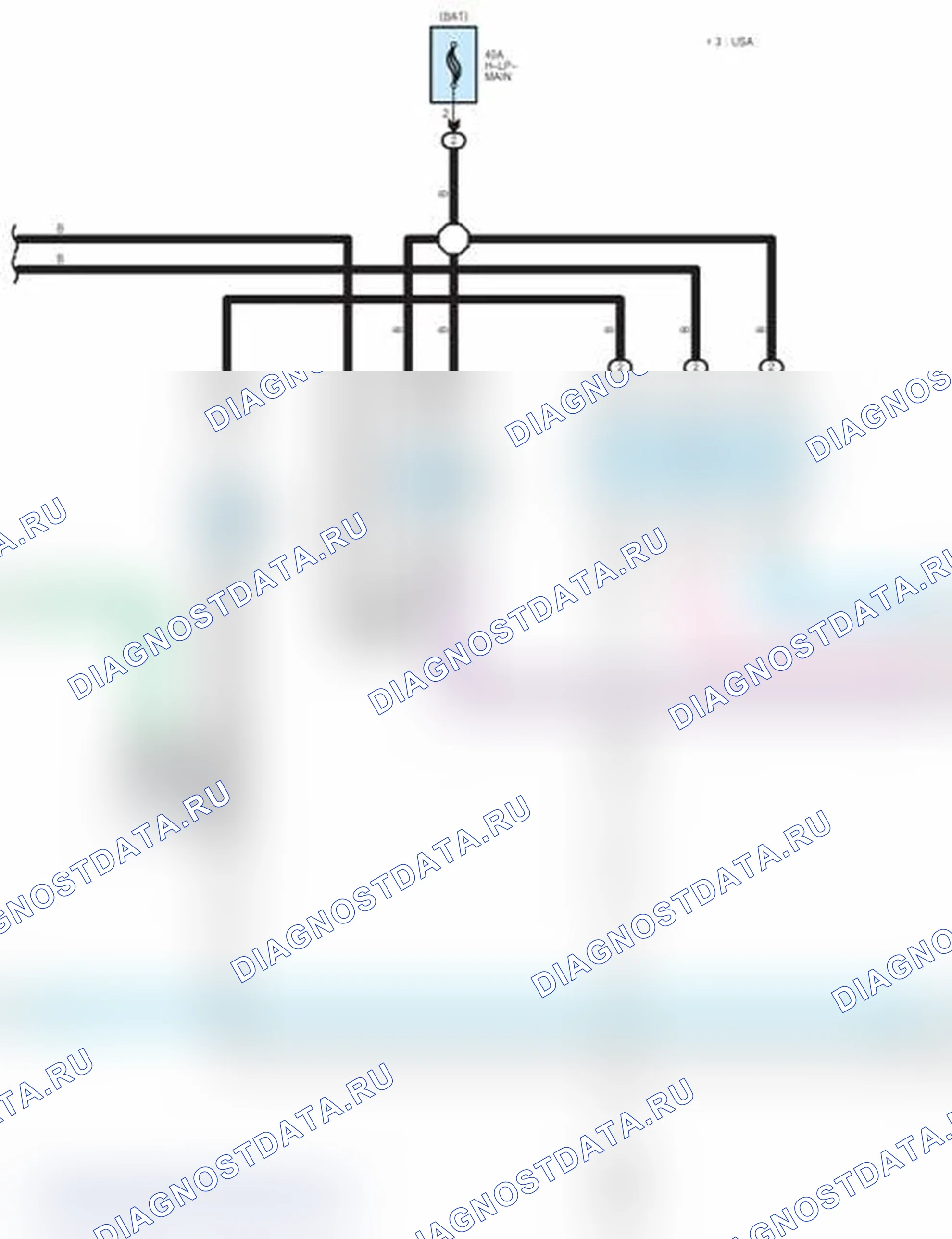 Рис. 51: Схема подключения фар (2 из 5). Toyota Prius C I