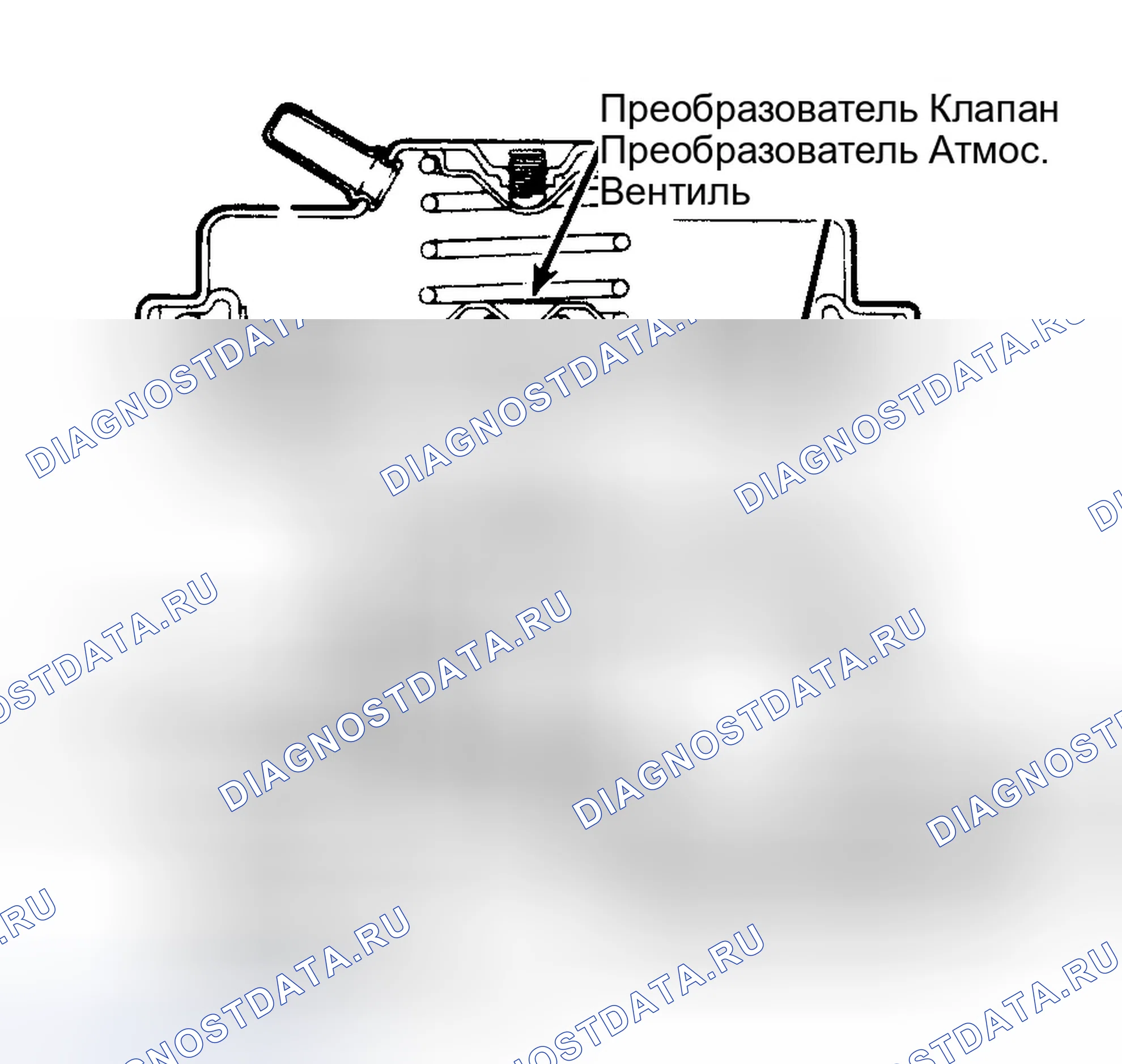 Рис. 50: Встроенный датчик противодавления и клапан рециркуляция отработавших газов Клапан не может быть открыт вакуумом до тех пор, пока выпускное отверстие не будет закрыто противодавлением выхлопных газов.. Ford Ranger 